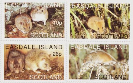 Набор негашеных марок Шотландии &quot;Хомяки&quot;